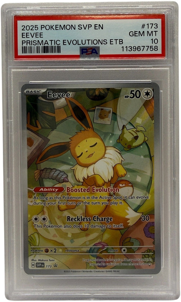 2025 Pokémon SV Prismatic Evolutions ETB Eevee Promo #173 PSA 10 GEM MINT — photo 1