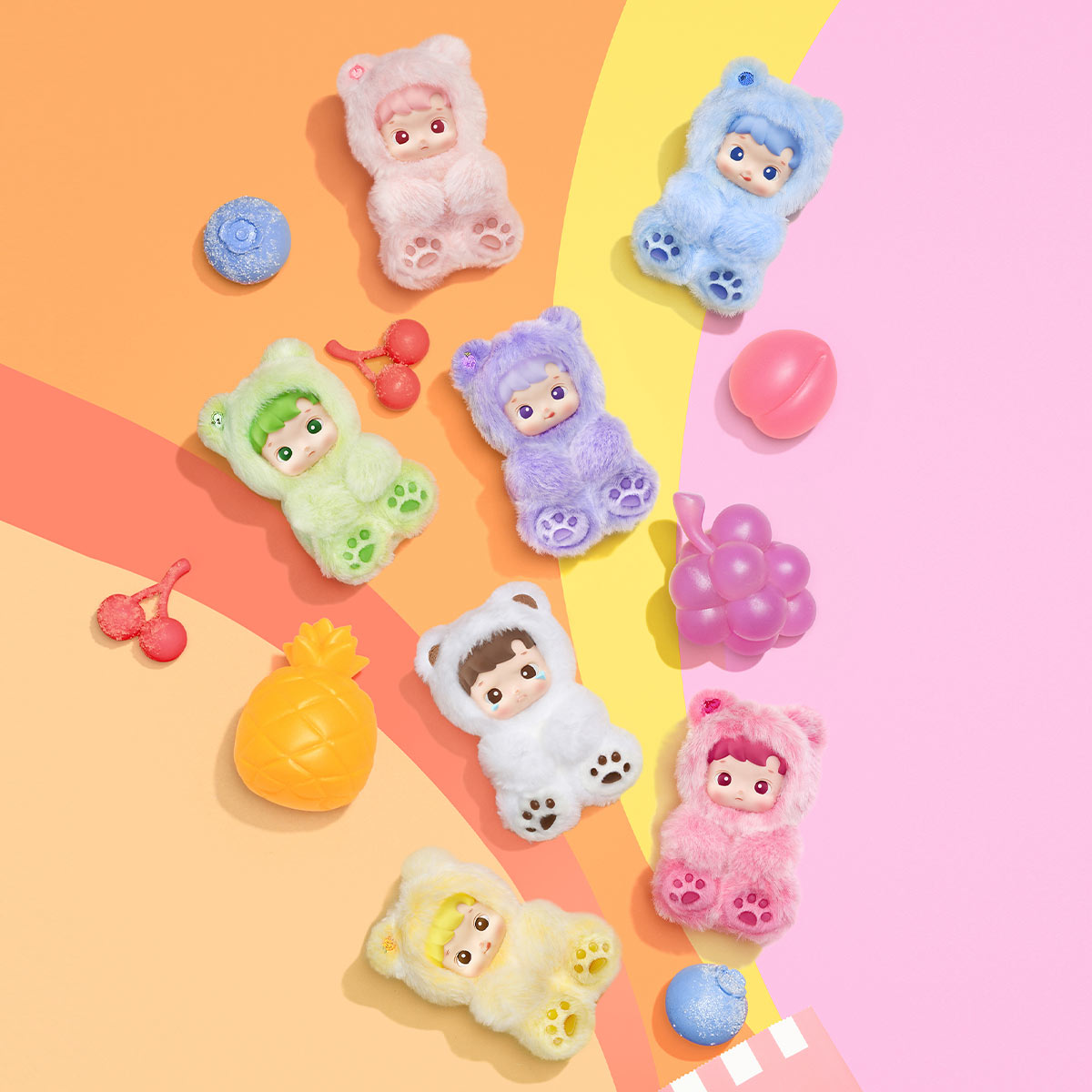 Pop Mart Hacipupu Gummy Bear Series Vinyl Plush Pendant Single Blind Box