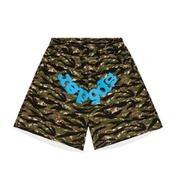 Sp5der OG Web V2 Sweatshort Tiger Camo Blau