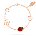 Van Cleef & Arpels Lucky Spring Armband, 5 Motive, 18K Roségold, Karneol, Perlmutt, Onyx