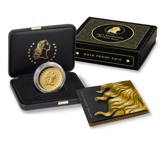 230th Anniversary Flowing Hair High Relief Gold Coin