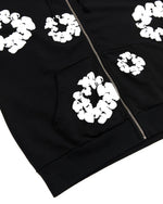 Denim Tears Cotton Wreath Zip Hoodie Black - Image 3