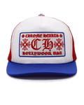 Chrome Hearts CH Hollywood USA Trucker Hat Red, White & Blue