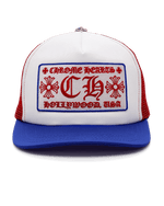 Chrome Hearts CH Hollywood USA Trucker Hat Red, White & Blue - Image 1