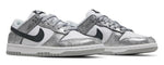 Silver glitter sneakers with black swoosh logo on a white background - Image 2