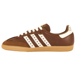 Brown Adidas sneaker with white stripes on a white background - Image 3