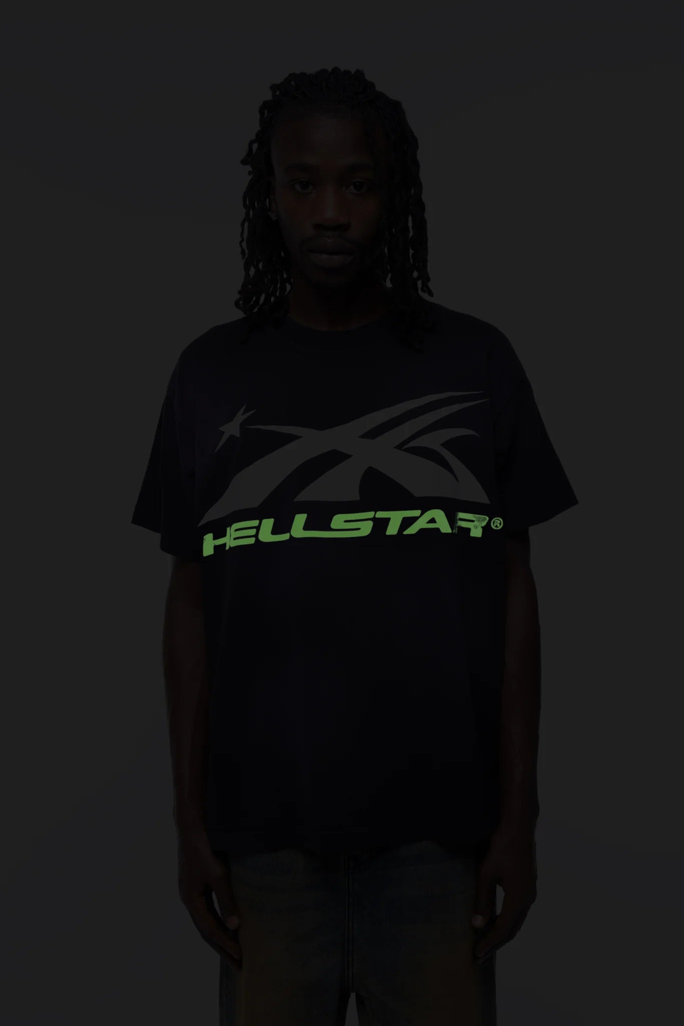 Hellstar Glow in the Dark Sports Logo T-Shirt Purple