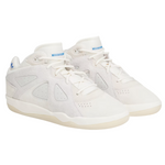 White sneakers with a blue tag on a white background - Image 2