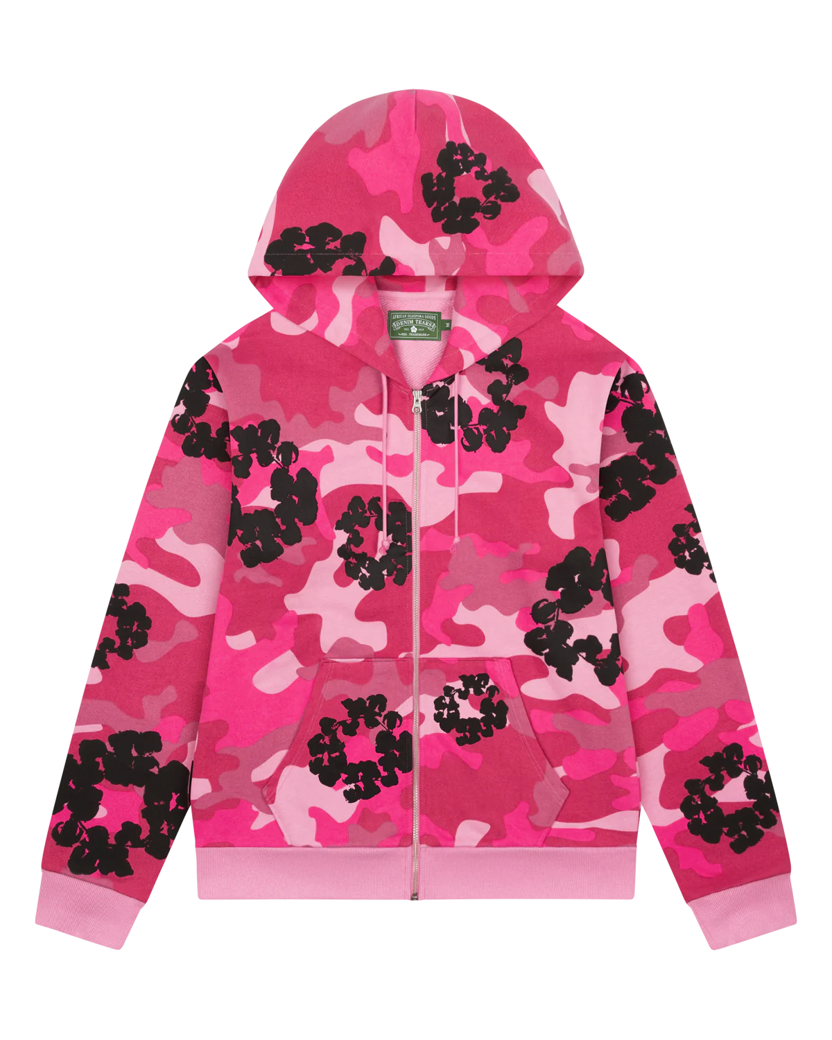 Denim Tears Pink Camo Cotton Wreath Zip Hoodie