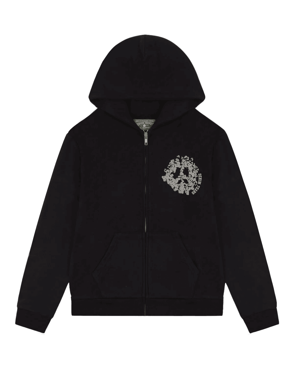 Denim Tears University Zip Hoodie Black