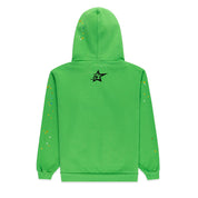 Sp5der Punk V2 Rhinestone Hoodie Bright Green