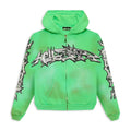 Hellstar Graffiti Kapuzensweatshirt mit Reißverschluss Grün