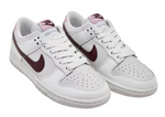 White sneakers with maroon swoosh logo on a white background - Image 2