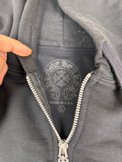 Chrome Hearts Script Thermal Zip Up Hoodie Black / Blue