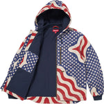 Supreme Flag Quilted Hooded Work Jacket Multicolor USA - Image 3