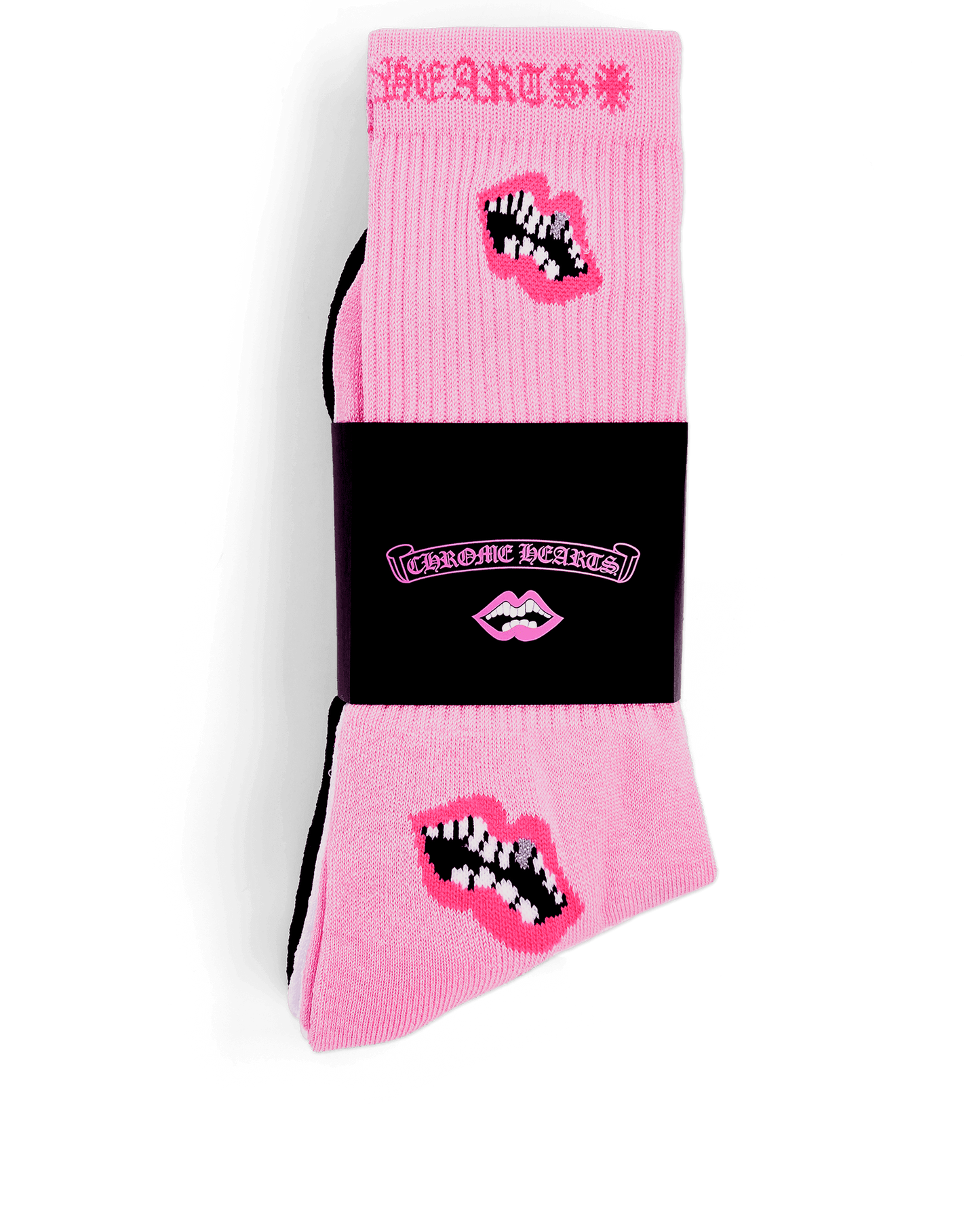 Chrome Hearts 3-Pack Chomper Socks Pink/ White/ Black