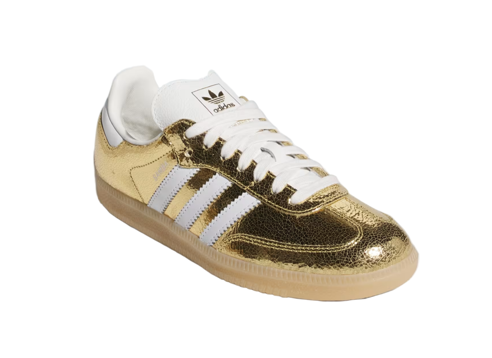 Adidas Samba OG Gold Metallic Cracked Leather (Women's)