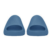 Pair of blue slippers on a white background