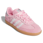 Pink Adidas sneaker with white stripes on a white background - Image 2