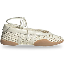 Adidas Taekwondo Mei Scarpe da Balletto con Tessitura a Cestino Bianco Crema (Donna)