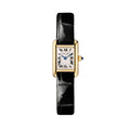 Cartier Tank Louis Cartier Uhr im Mini-Modell, Quarzwerk, Gelbgold und Leder