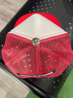 Chrome Hearts Cemetery Cross Trucker Hat Red / White - Supra Sneakers - Image 8