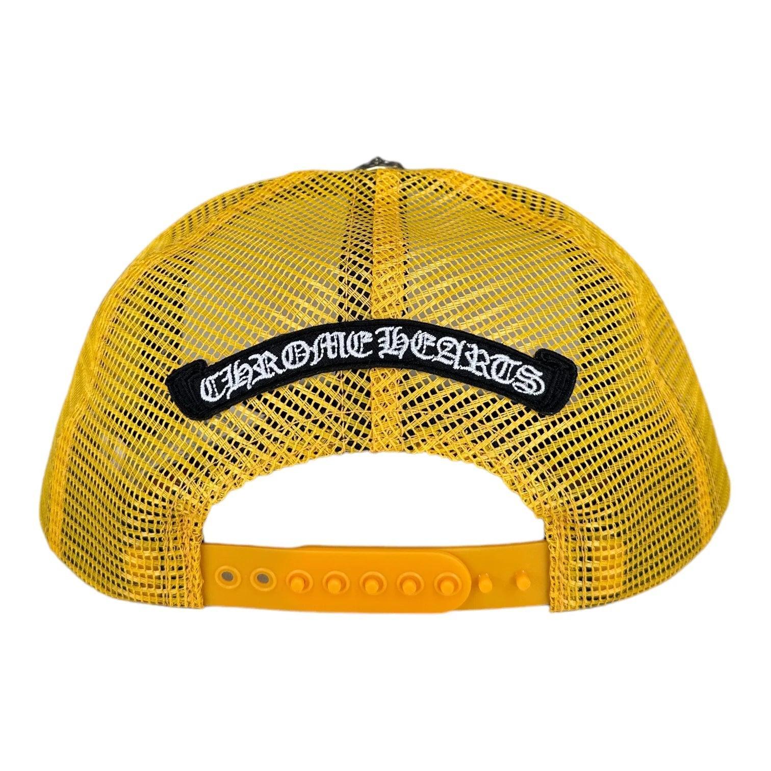 Chrome Hearts Cemetery Cross Trucker Hat Yellow & White - Supra Sneakers