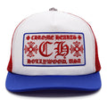 Chrome Hearts CH Hollywood USA Trucker Hat Red, White & Blue