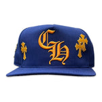 Chrome Hearts Leather Patches Snapback Hat Blue / Yellow - Supra Sneakers - Image 1