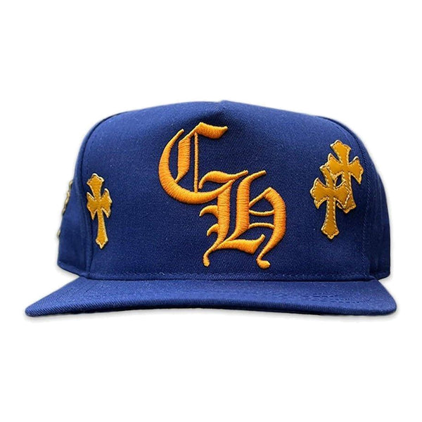 Chrome Hearts Leather Patches Snapback Hat Blue / Yellow - Supra Sneakers