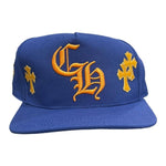 Chrome Hearts Leather Patches Snapback Hat Blue / Yellow - Supra Sneakers - Image 2