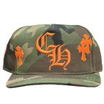 Chrome Hearts Leather Patches Snapback Hat Camo / Orange - Supra Sneakers - Image 3