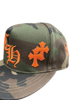 Chrome Hearts Leather Patches Snapback Hat Camo / Orange - Supra Sneakers - Image 6