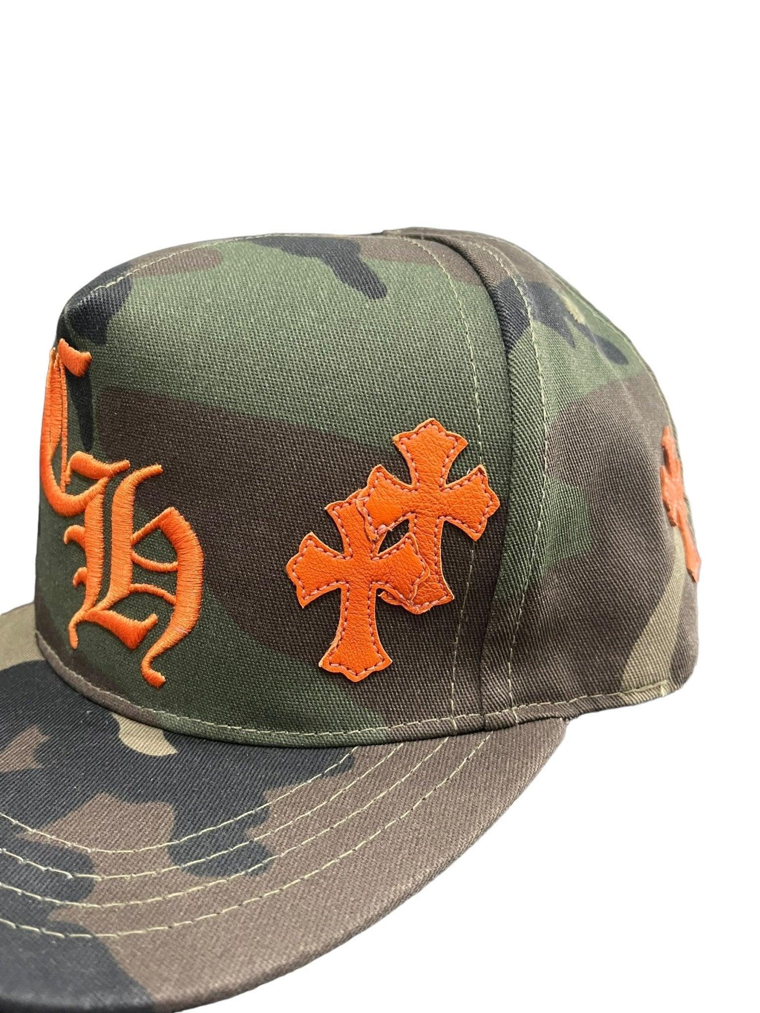 Chrome Hearts Leather Patches Snapback Hat Camo / Orange - Supra Sneakers