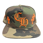 Chrome Hearts Leather Patches Snapback Hat Camo / Orange - Supra Sneakers - Image 1