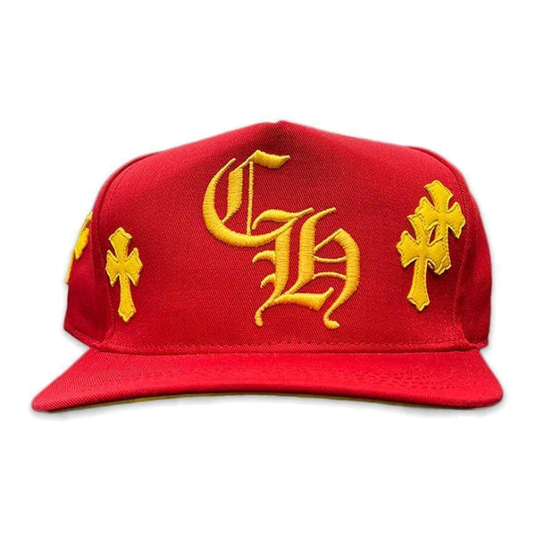 Chrome Hearts Leather Patches Snapback Hat Red / Yellow - Supra Sneakers