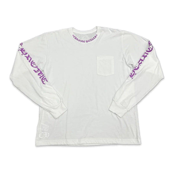 Chrome Hearts Neck Scroll Logo L/S T-shirt White Purple - Supra Sneakers