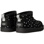 UGG Classic Ultra Mini Shiny Dots Boot Black (Big Kids) — pair from behind - Image 4