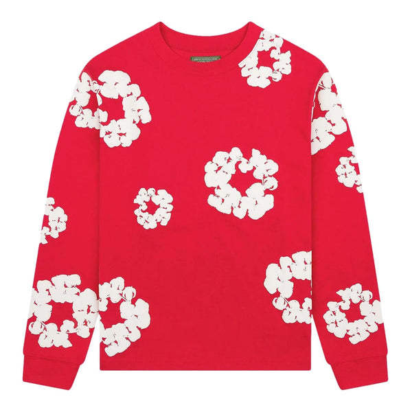Denim Tears Long Sleeve Cotton Wreath Tee Red
