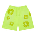 Denim Tears Mono Cotton Wreath Sweat Shorts Neon Green