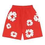 Denim Tears The Cotton Wreath Sweat Shorts Red - Supra Sneakers - Image 1
