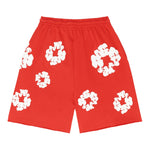 Denim Tears The Cotton Wreath Sweat Shorts Red - Supra Sneakers - Image 2