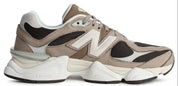 Brown and white sneaker with New Balance logo on a white background