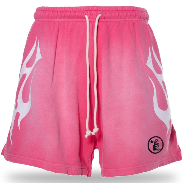 Hellstar Flame Shorts Pink & White