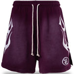 Hellstar Flame Shorts Purple Brown - Image 1
