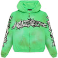 Hellstar Graffiti Zip-Up Hoodie Green