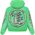 Hellstar Graffiti Zip-Up Hoodie Green - Image 2