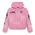 Hellstar Sports Flame Zip-Up Hoodie Pink (Valentine's Day)
