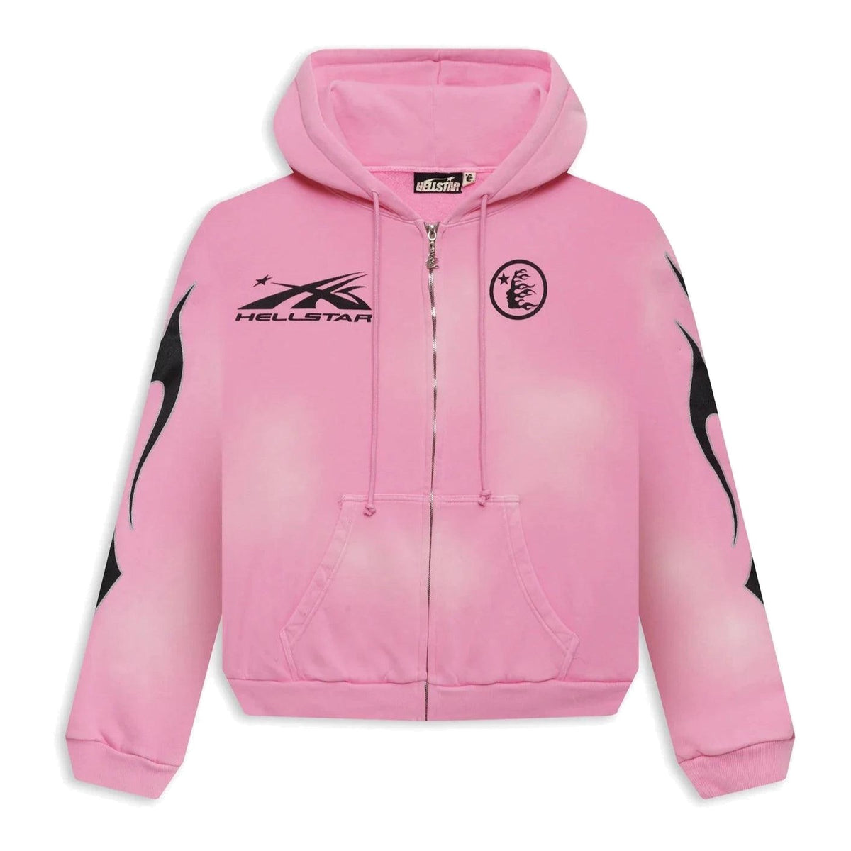 Hellstar Sports Flame Zip-Up Hoodie Pink (Valentine's Day)