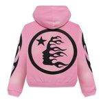 Hellstar Sports Flame Zip-Up Hoodie Pink (Valentine's Day) - Image 2